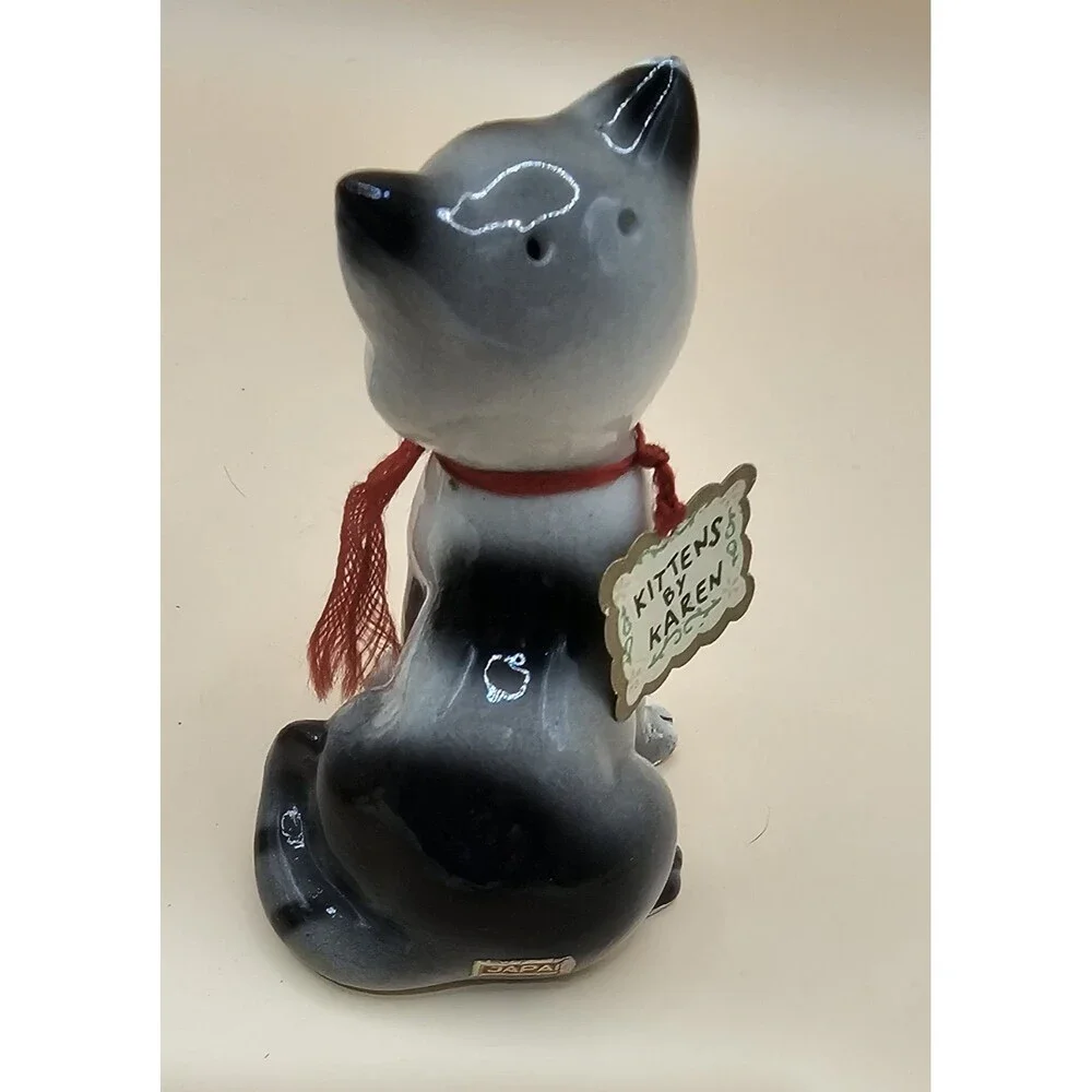 VTG 50s 60s CATS Salt Pepper Shakers Ceramic Made In Japan Hand Painted 3